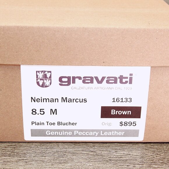 $895 GRAVATI Neiman Marcus 8.5 M Genuine PECCARY Brown 16133 * add $15 new Trees - Picture 14 of 16